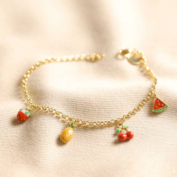 Fruit Charm Bracelet in Gold - P I C N I C 