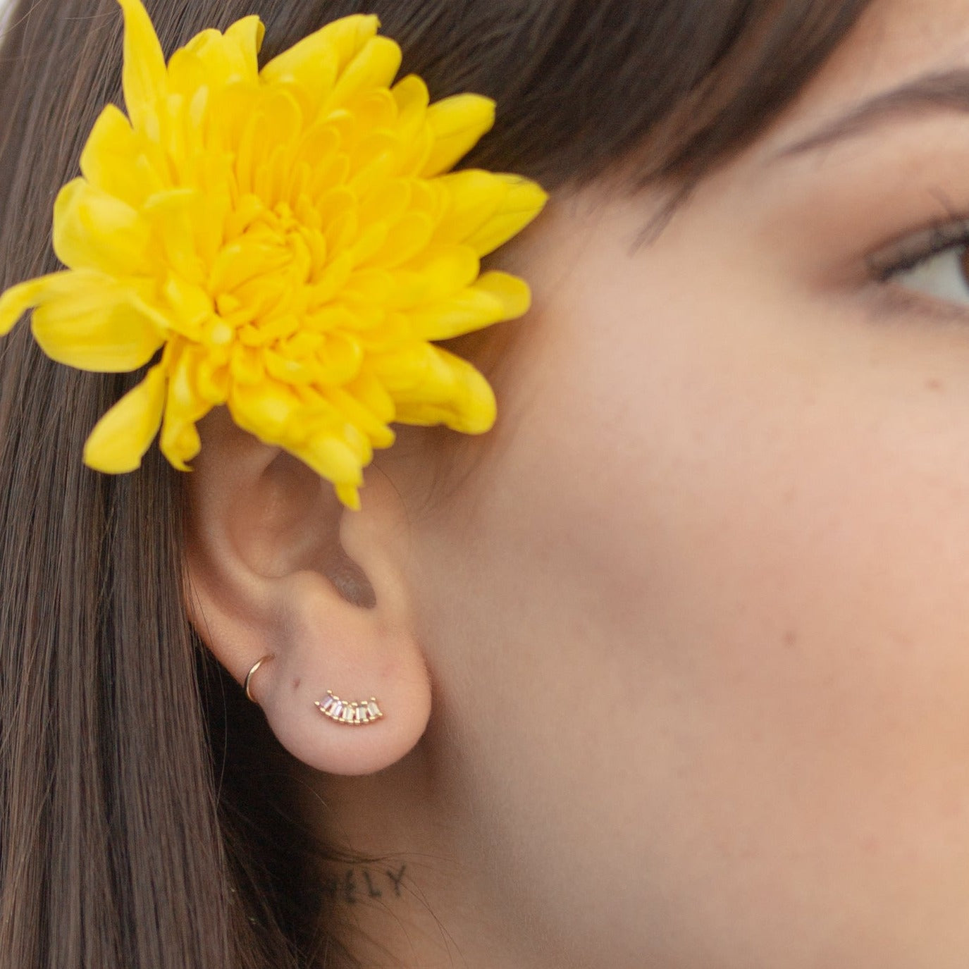 Iris Baguette Gemstone Stud Earrings - P I C N I C 