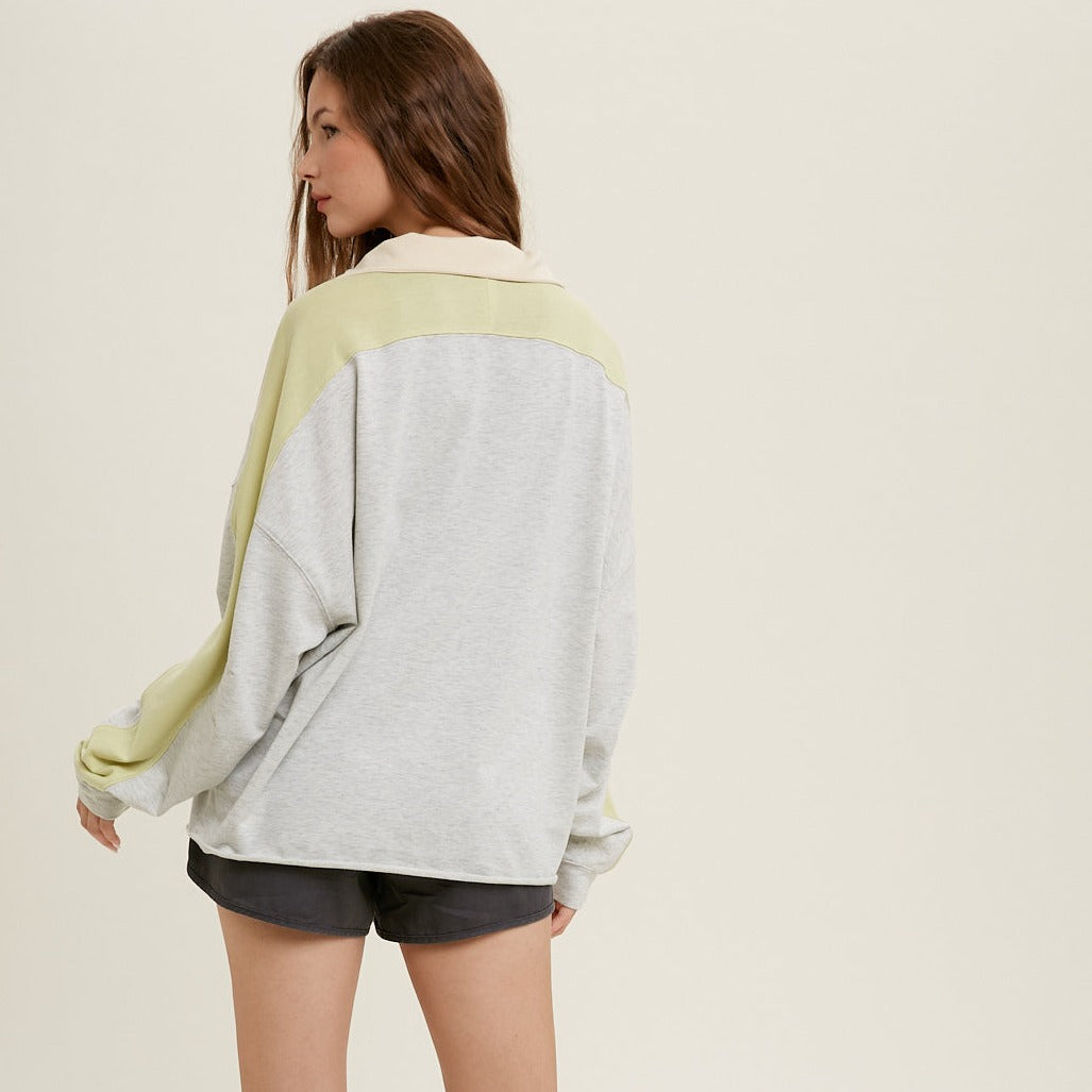 Heather Grey/Lime Pullover - P I C N I C 