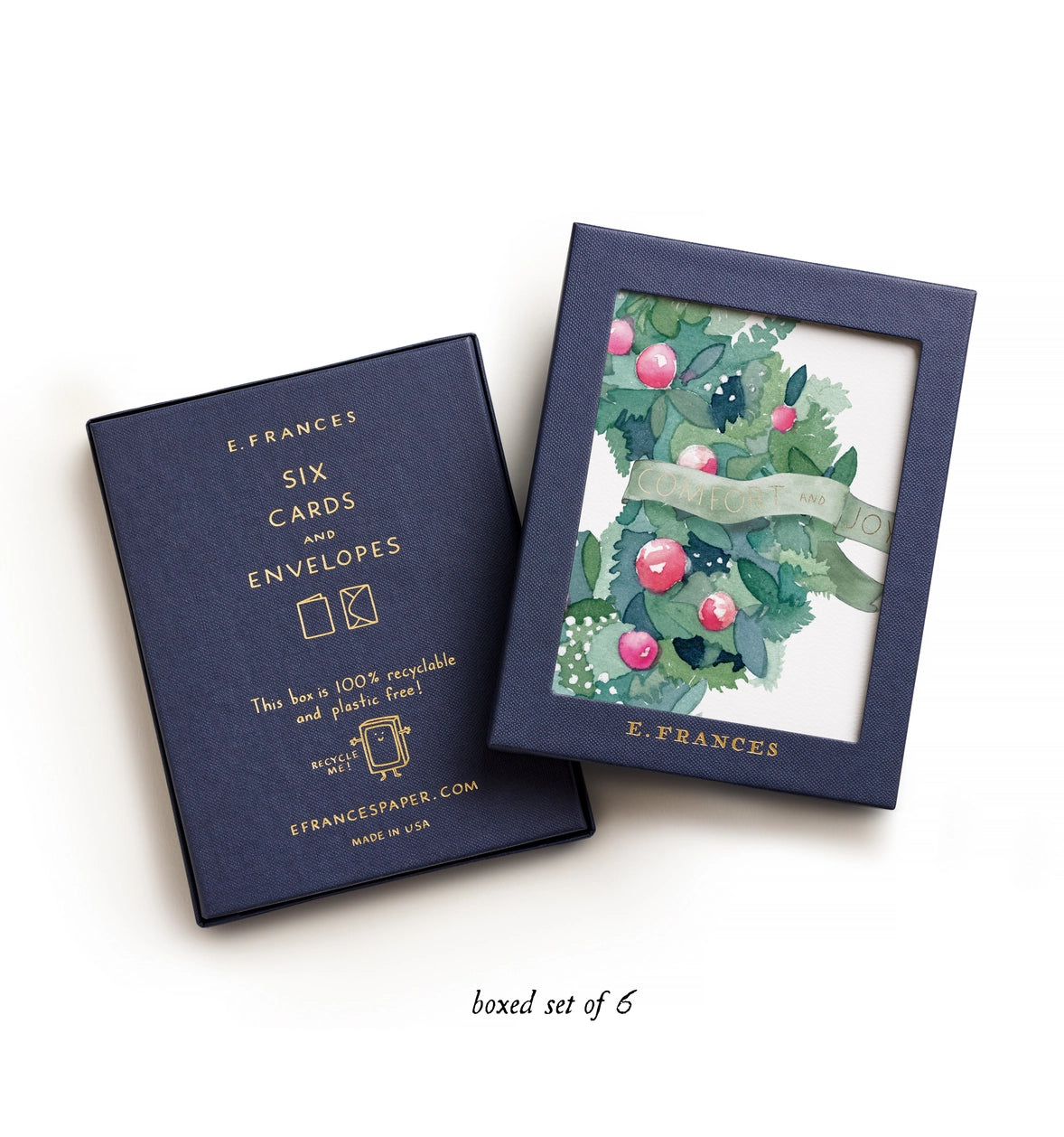 Comfort and Joy Wreath Holiday Card Box Set - P I C N I C 