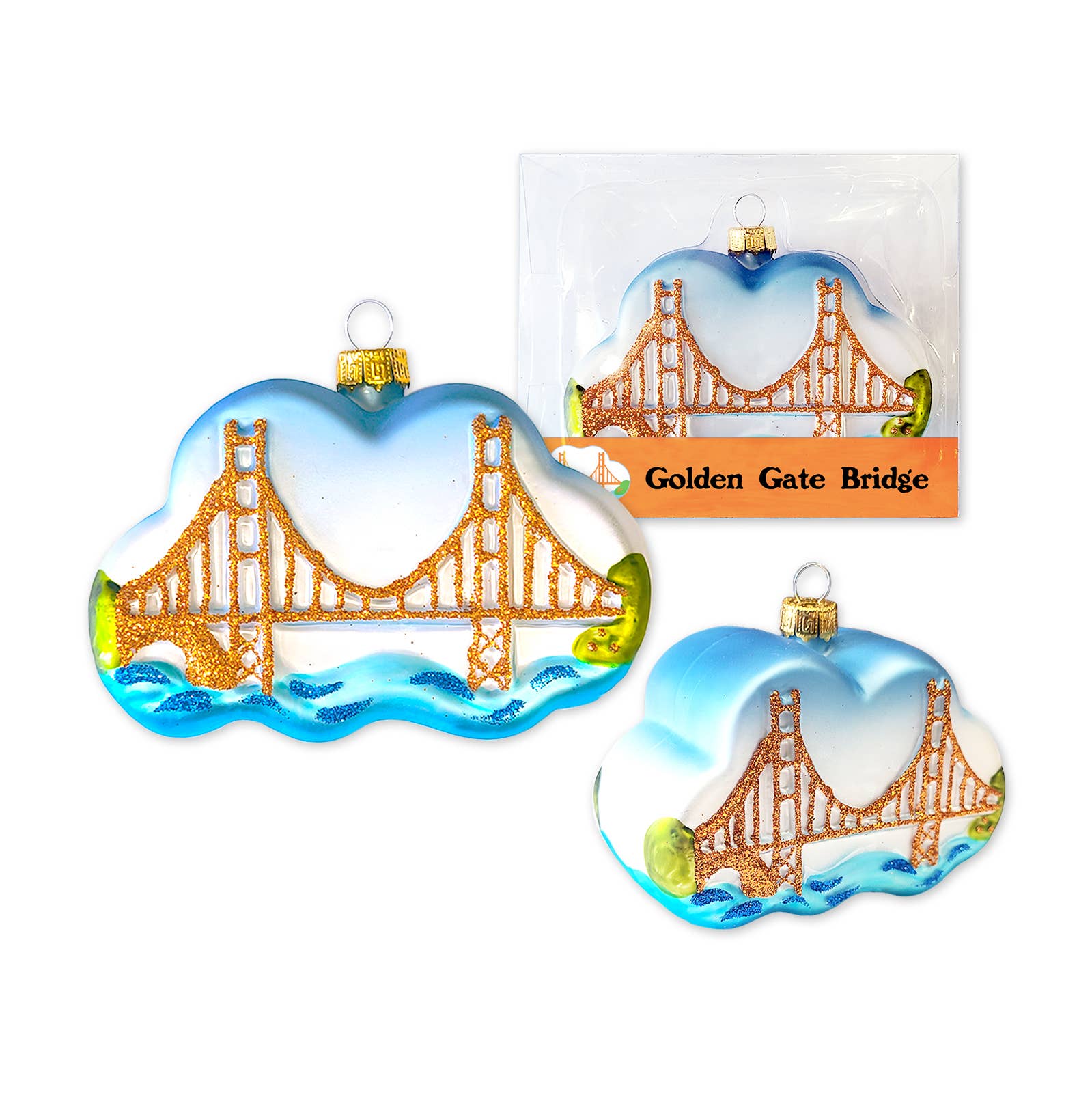 Golden Gate Bridge Blown Glass Mold Ornament - P I C N I C 