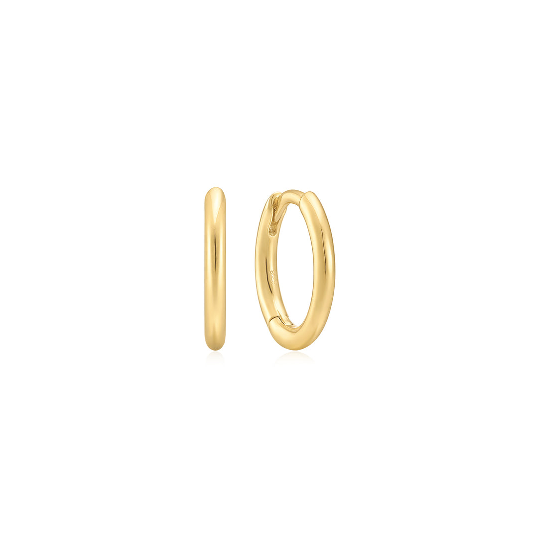 Classic Halo Gold Huggie Earrings - P I C N I C 