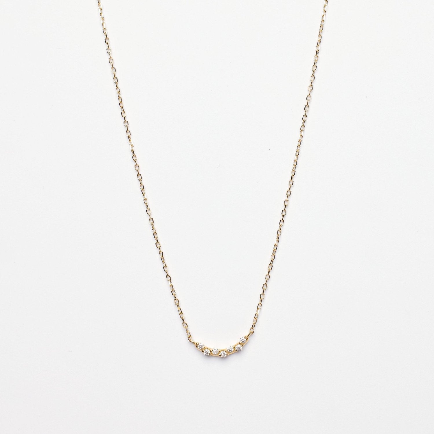 Faith Curve Bar 14k Solid Gold Necklace - P I C N I C 
