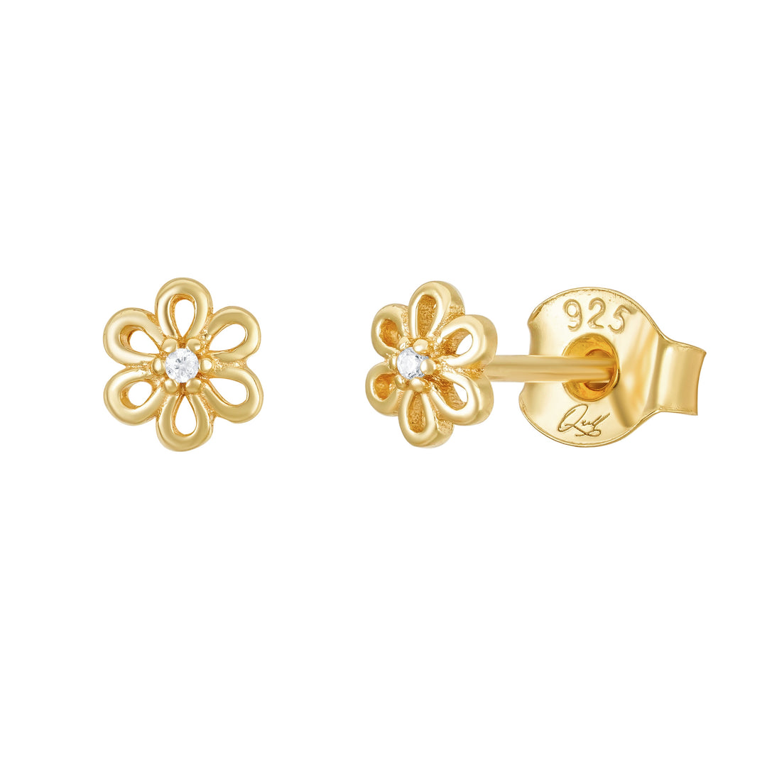 Gold Daisy Stud Earrings - P I C N I C 