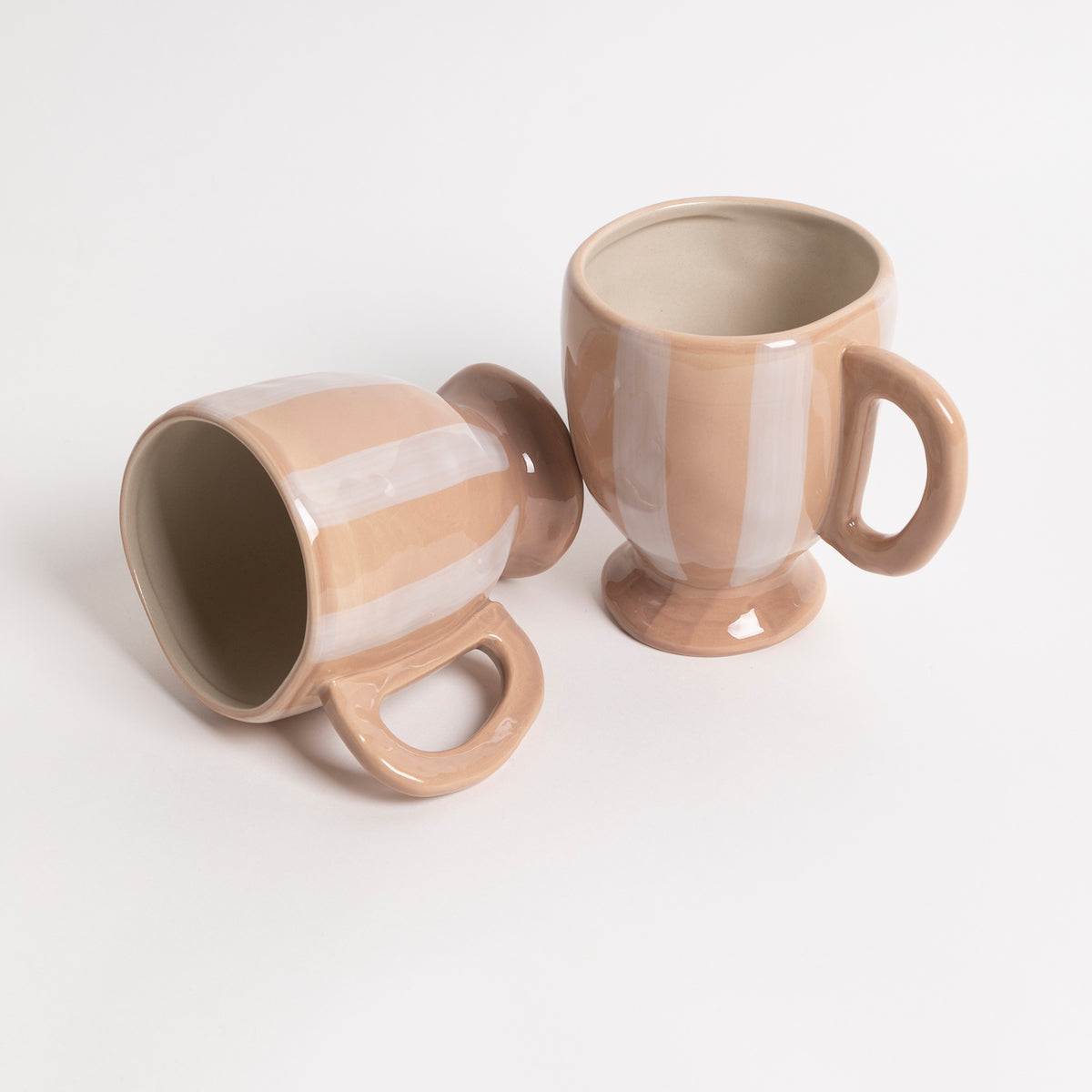 Striped Footed Ceramic Mug - P I C N I C 