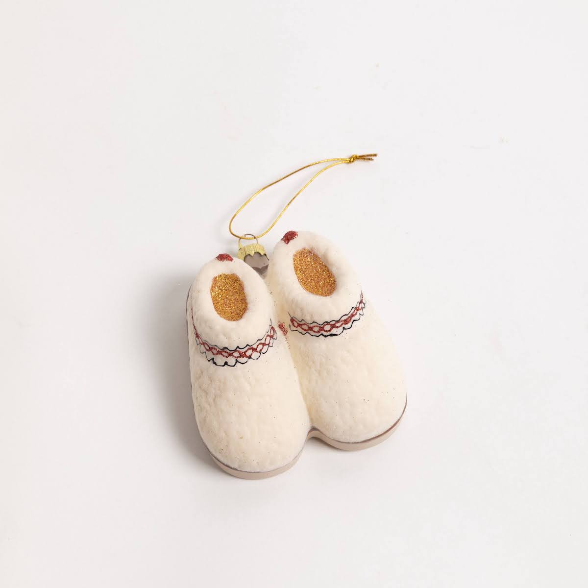 Cozy Fleece Slippers Glass Ornament - P I C N I C