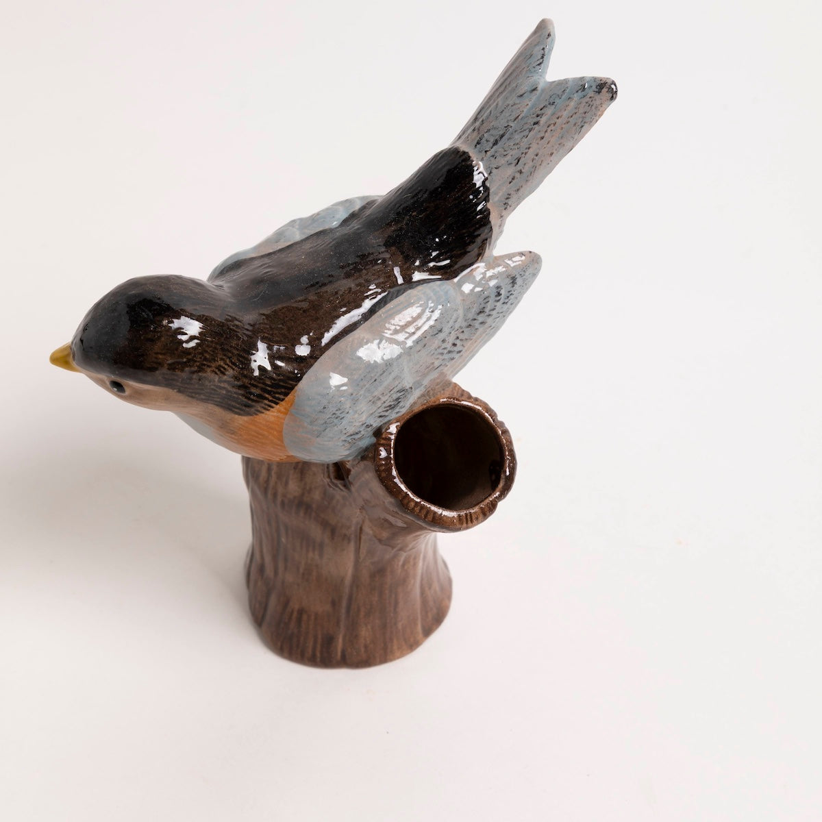 Lola Hand-Painted Stoneware Bird Vase - P I C N I C