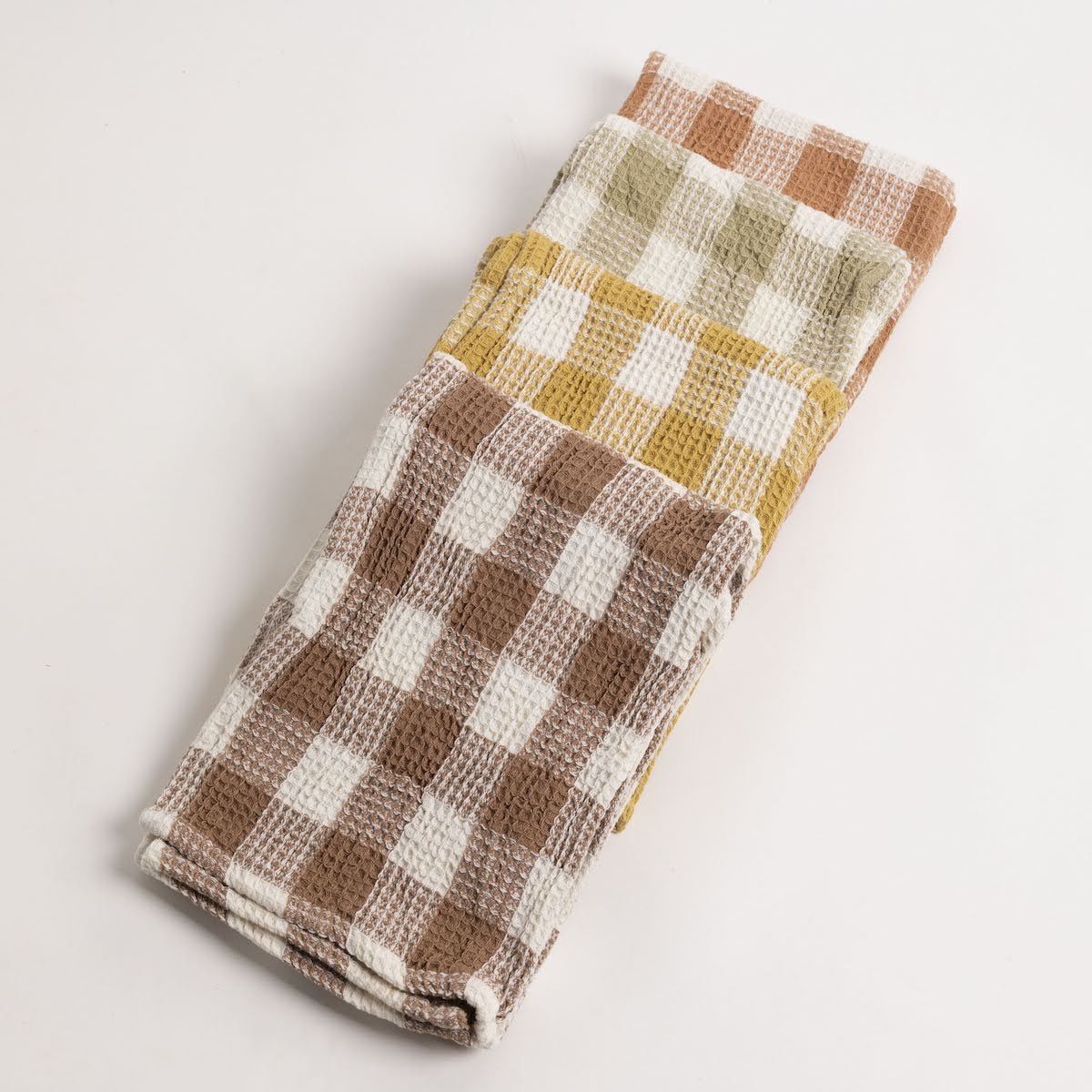 Muted Colors Gingham Waffle Weave Tea Towel - P I C N I C