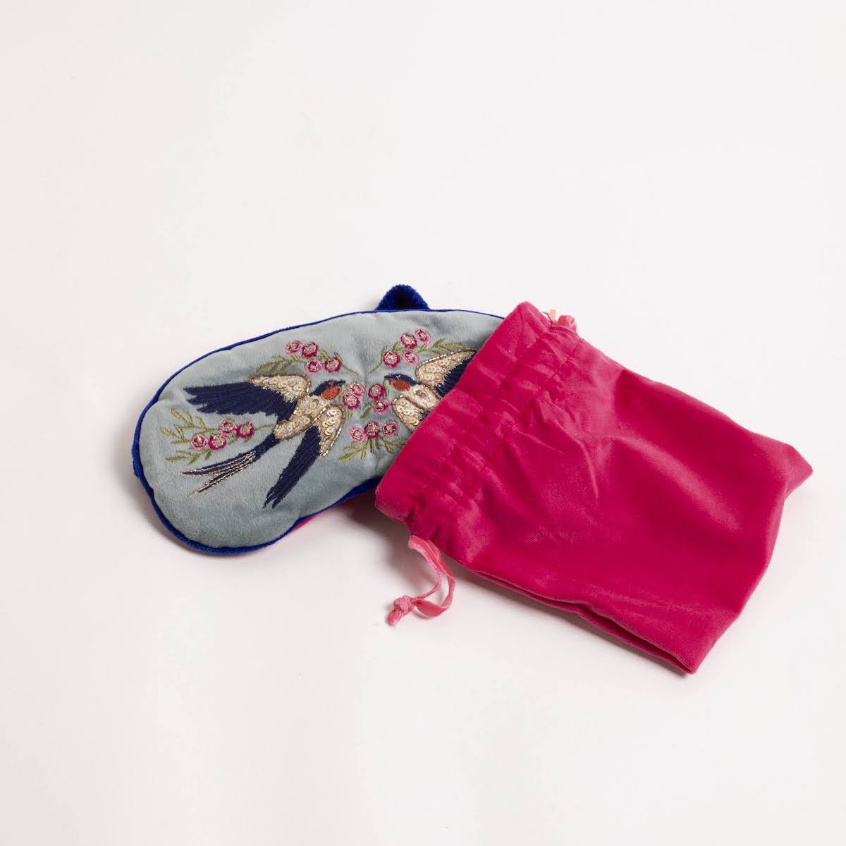 Swooping Swallows Velvet Lavender Sleep Mask - P I C N I C