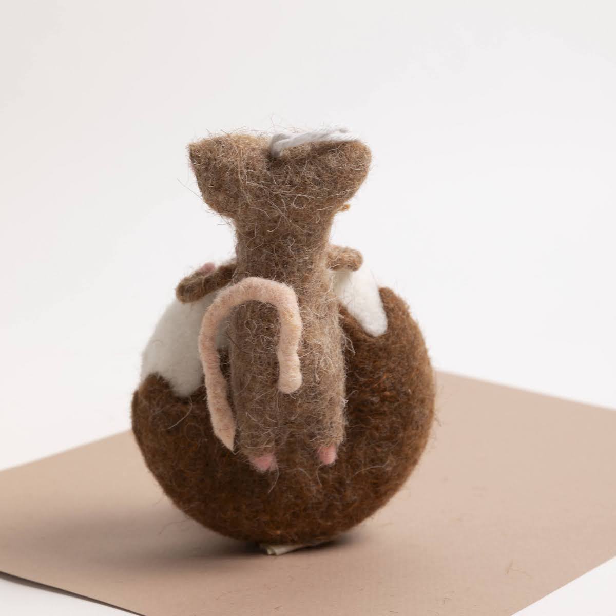 Wool Felt Mouse on Doughnut Ornament - P I C N I C