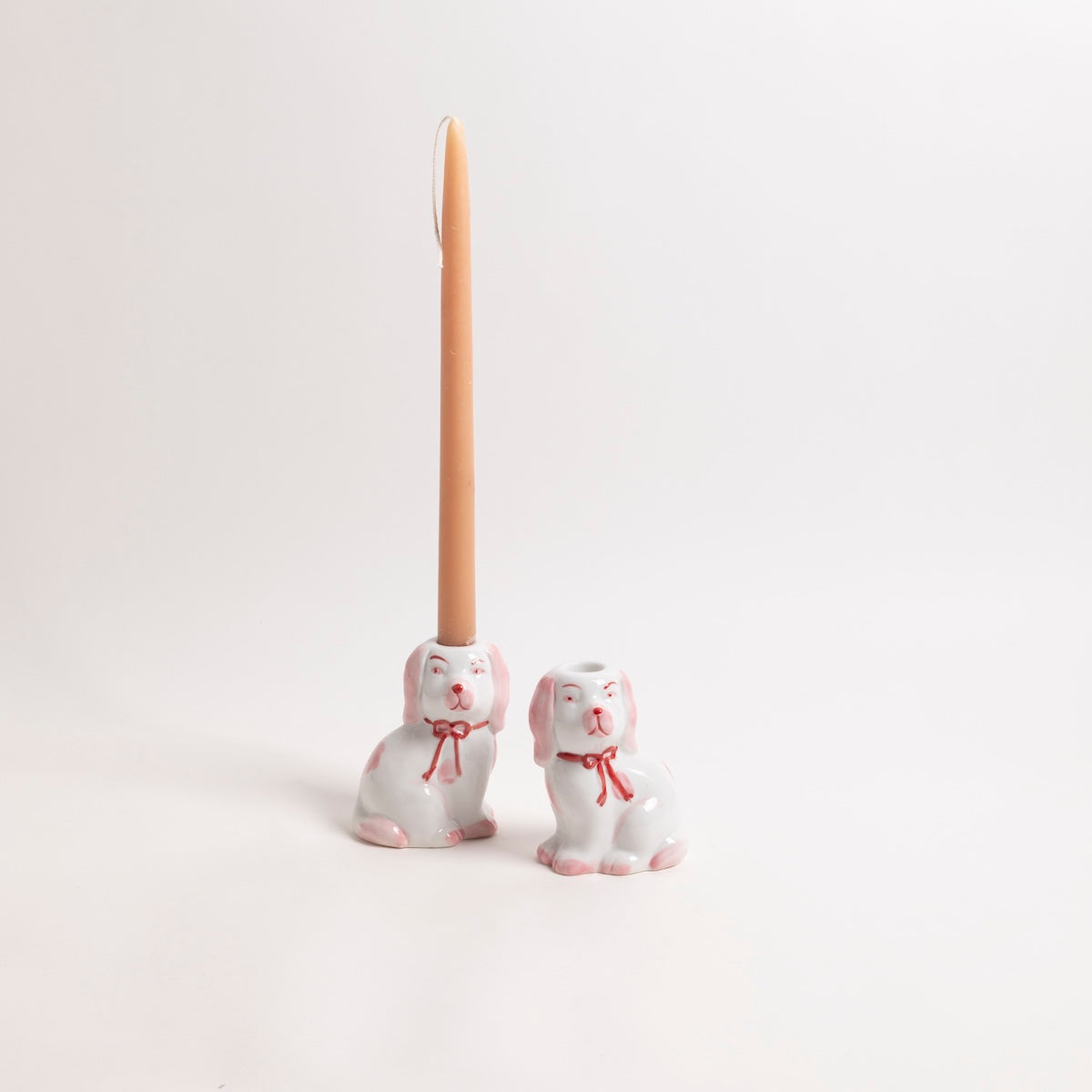 Stoneware Staffordshire Dog Taper Holder - P I C N I C