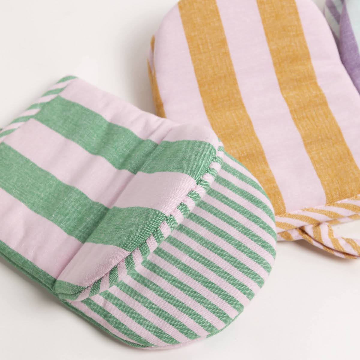 Miramar Woven Cotton Striped Oven Mitt - P I C N I C