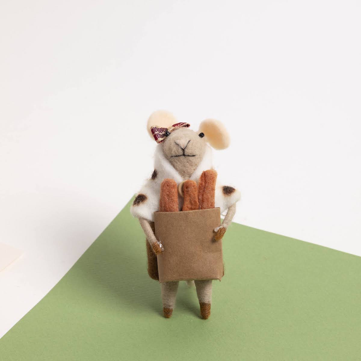 Handmade Wool Felt Mouse Gourmand Ornament - P I C N I C