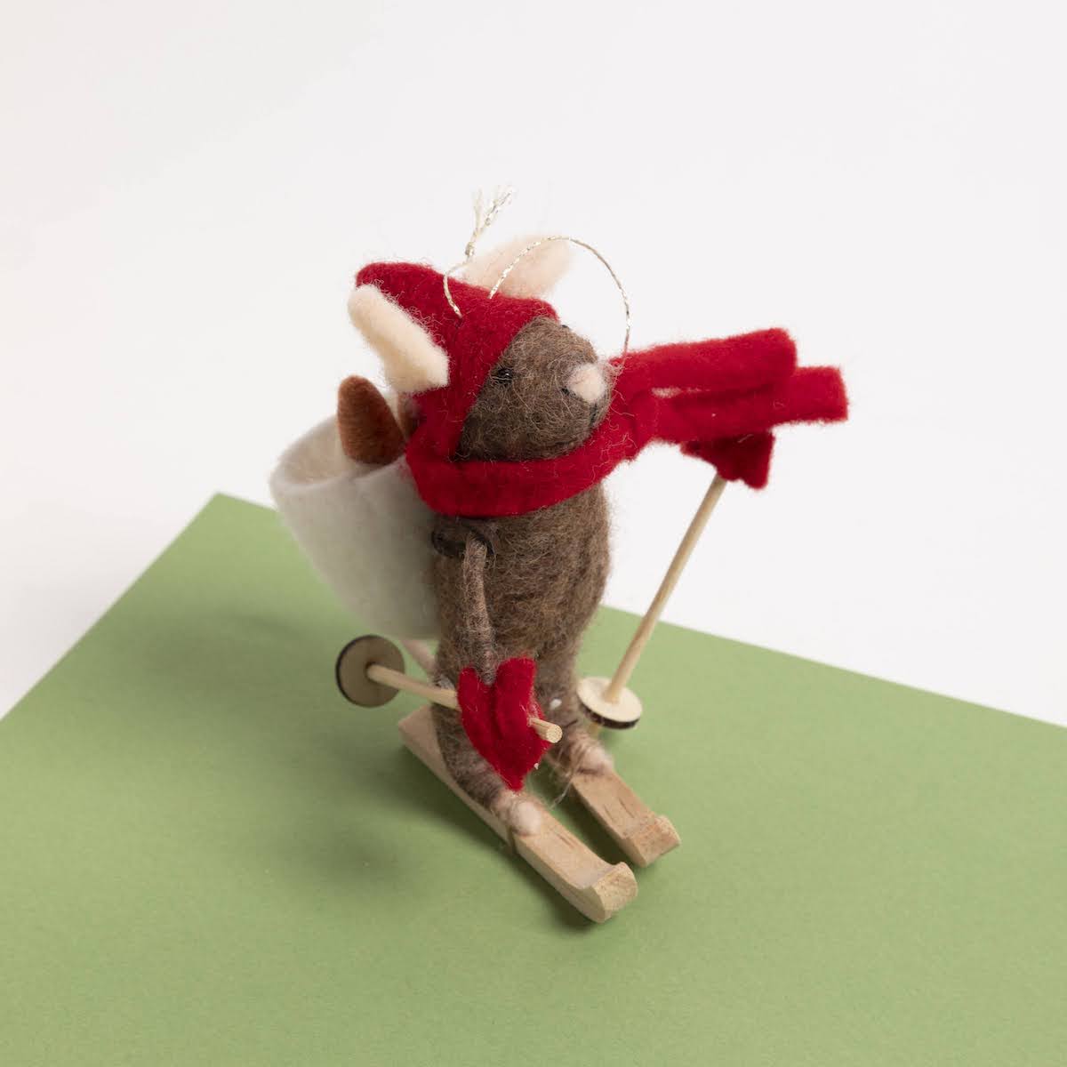 Handmade Wool Felt Mouse Gourmand Ornament - P I C N I C