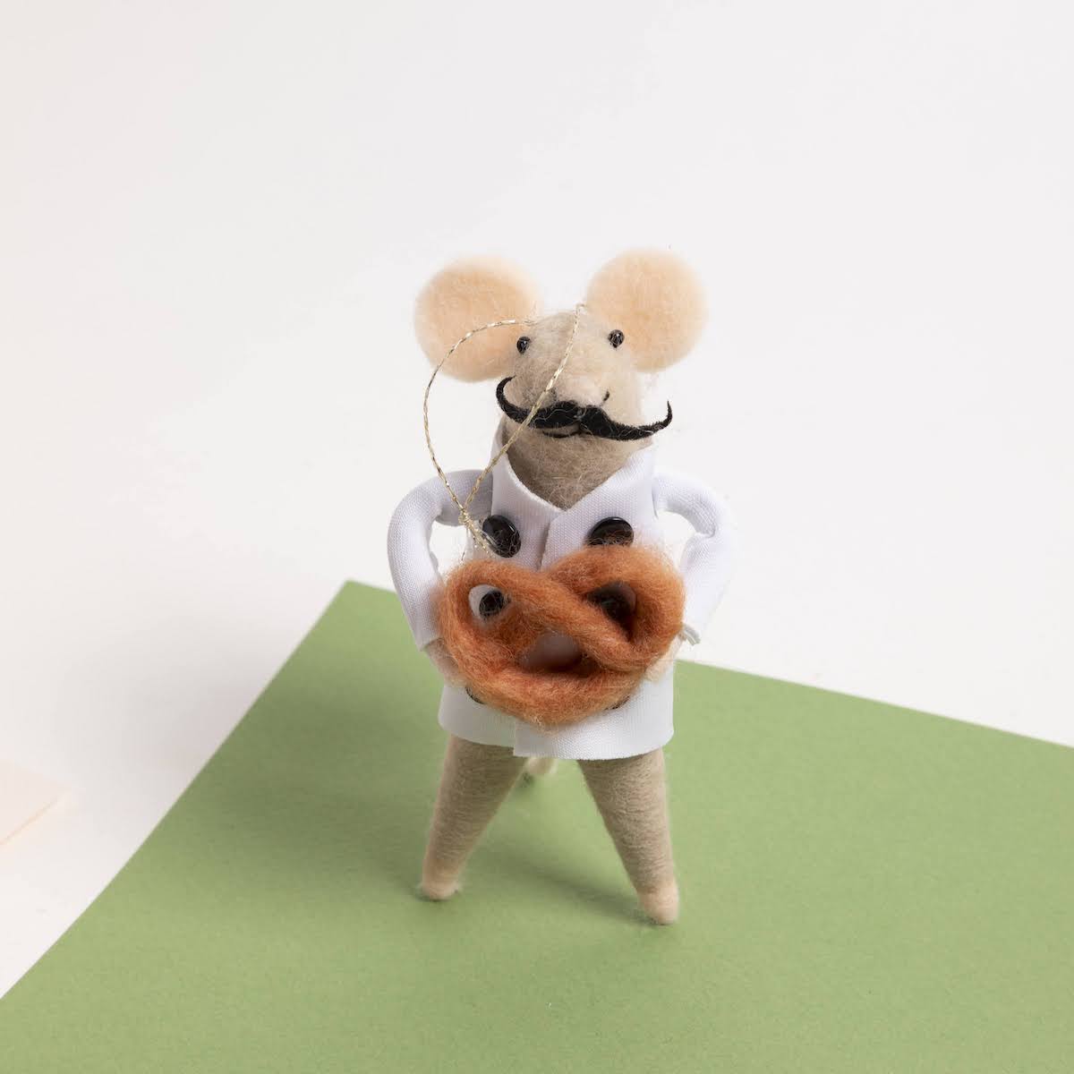 Handmade Wool Felt Mouse Gourmand Ornament - P I C N I C