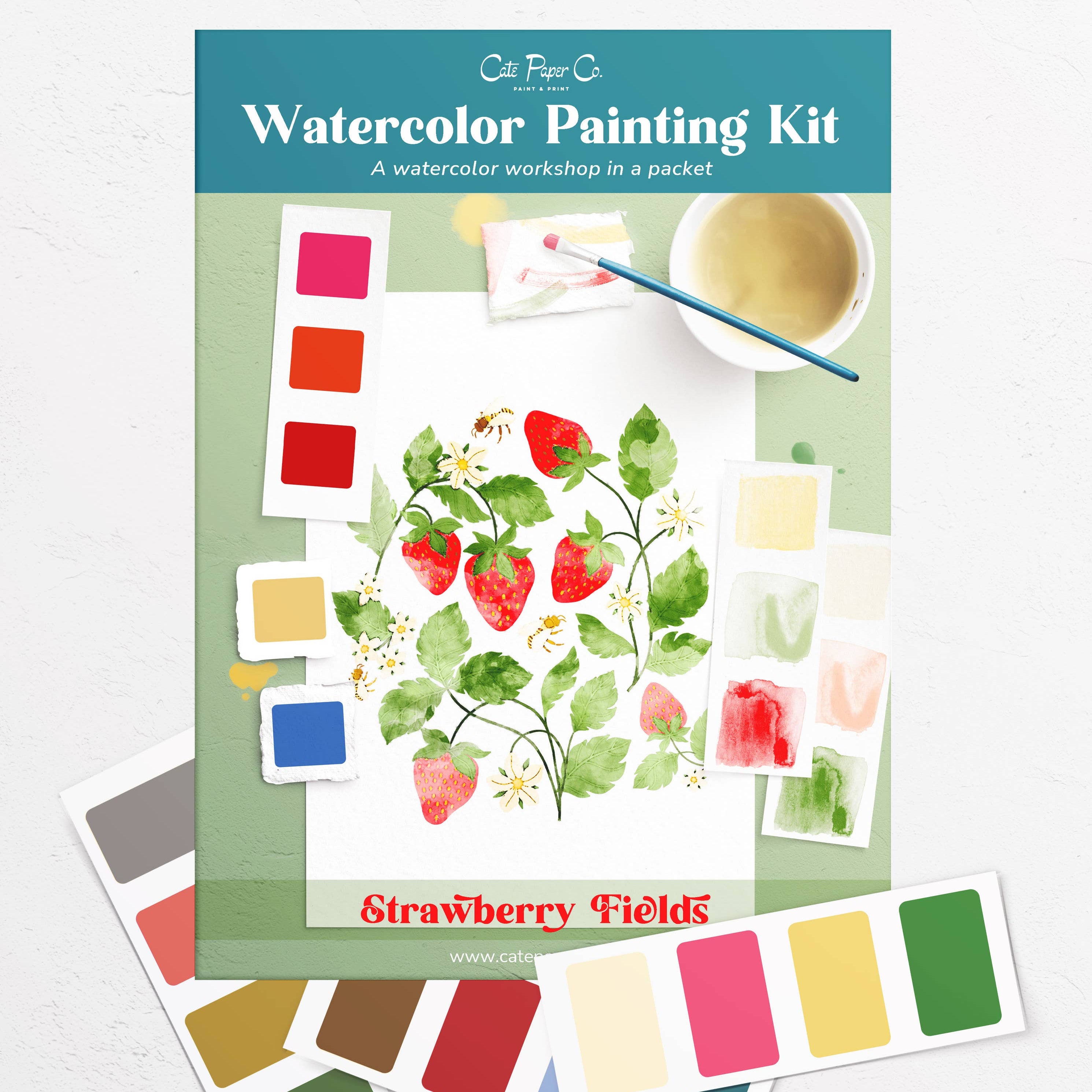 Strawberry Fields Watercolor Painting Kit - P I C N I C