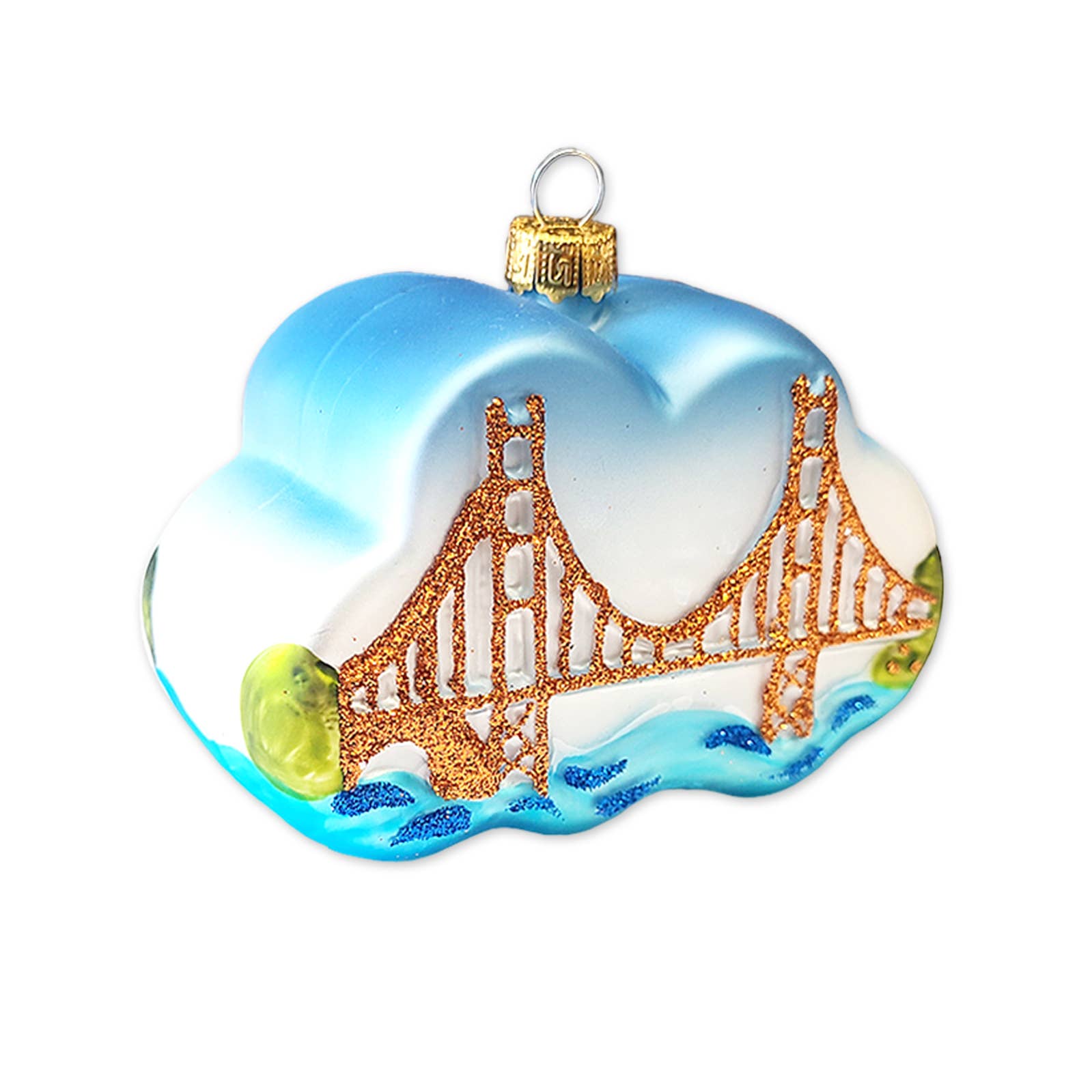 Golden Gate Bridge Blown Glass Mold Ornament - P I C N I C 