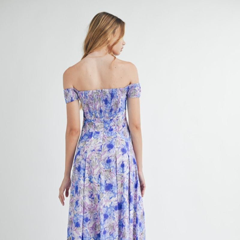 Lily Off Shoulder Bustier Floral Dress - P I C N I C