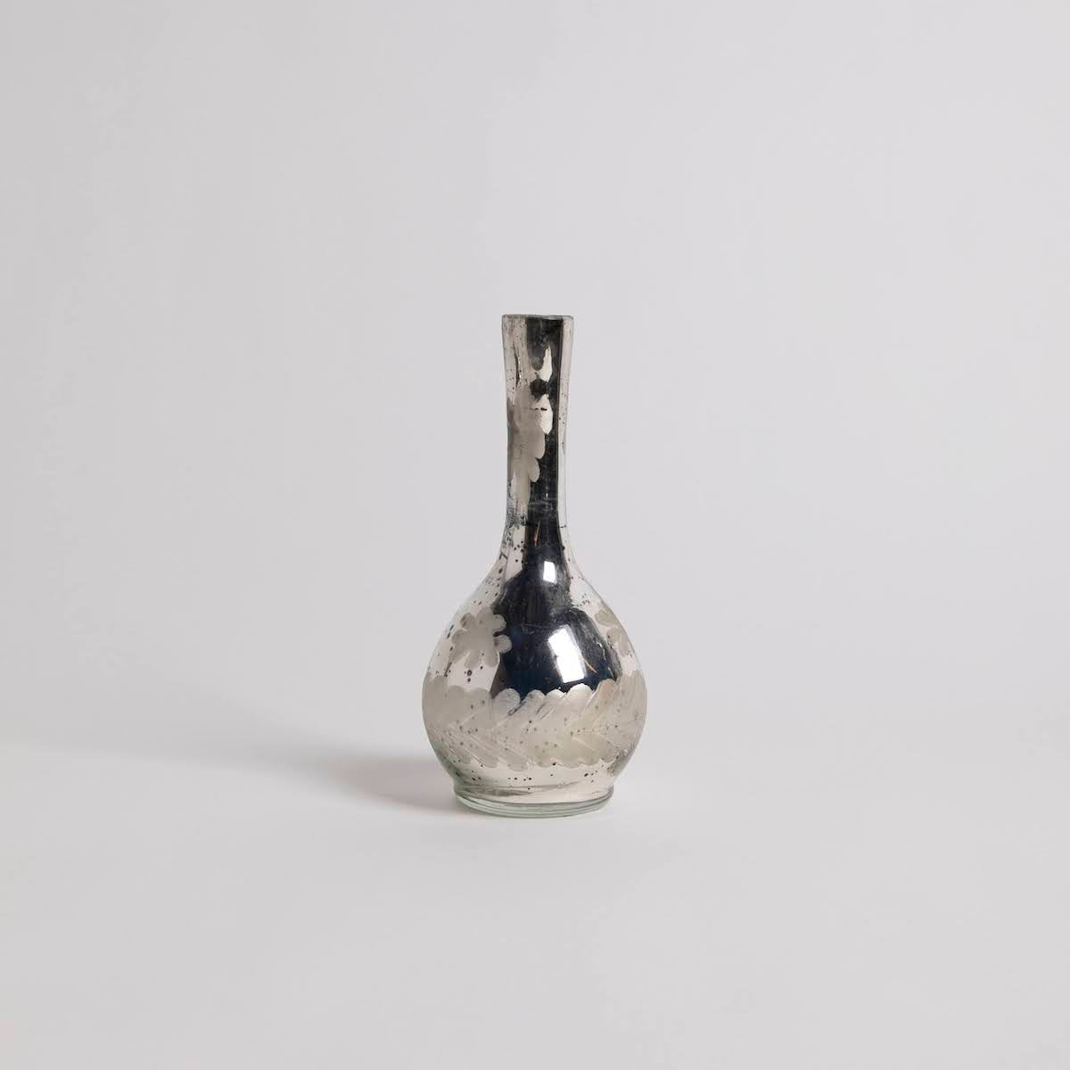 Constanza Etched Mercury Glass Bud Vase - P I C N I C 