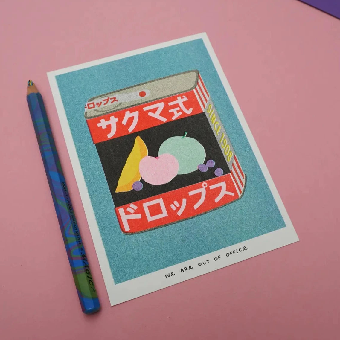 Riso Print of Can of Sakuma Drops - P I C N I C 
