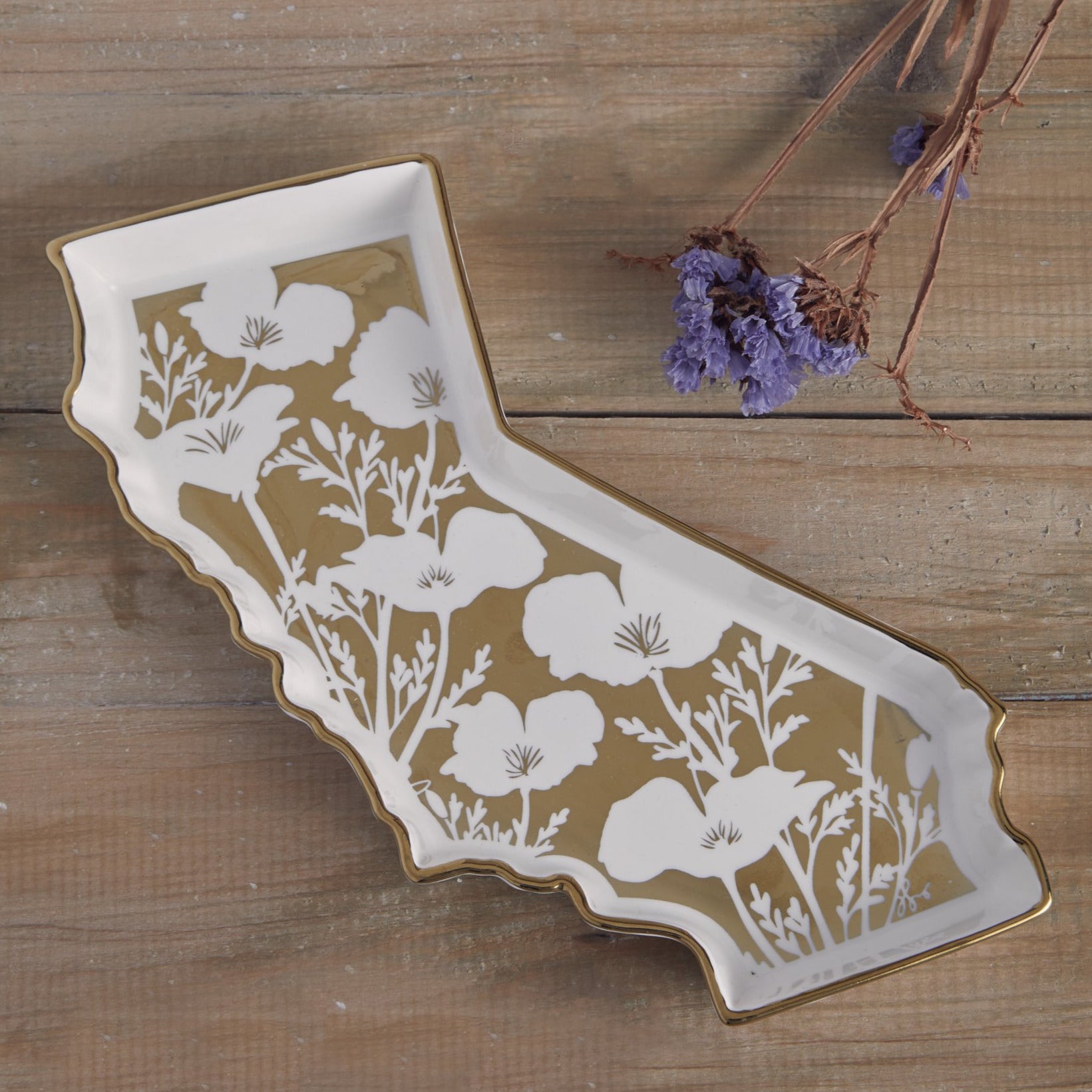 California Shaped Poppy Trinket Tray - P I C N I C 