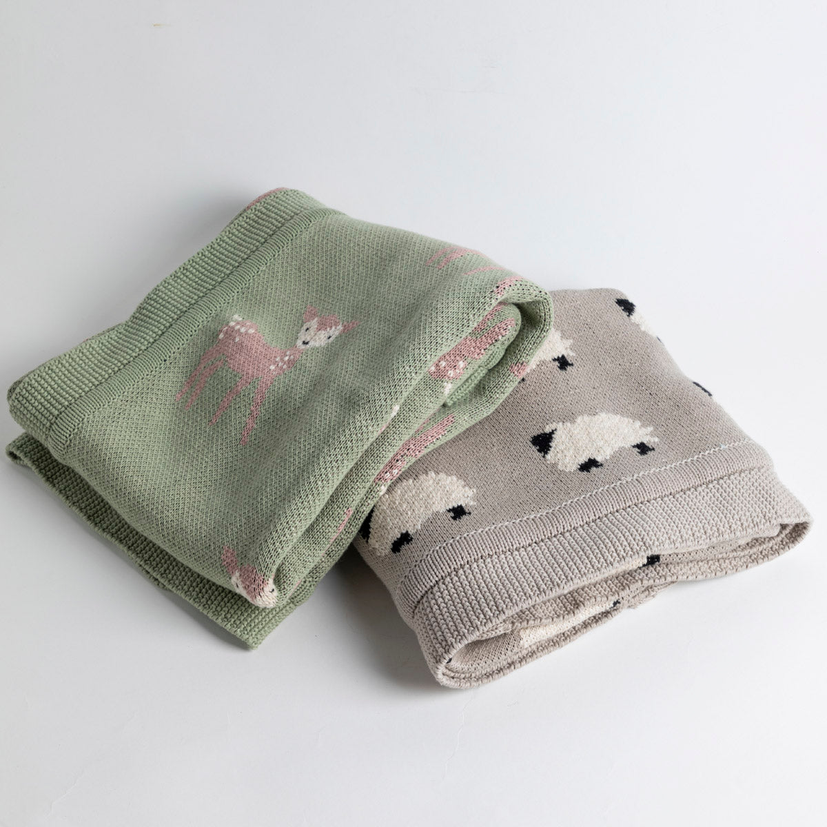 Cotton Knit Sheep Baby Blanket - P I C N I C 