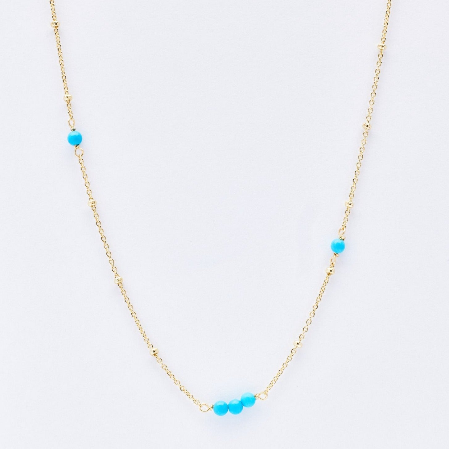 Maya Turquoise Balls Chain Necklace - P I C N I C 
