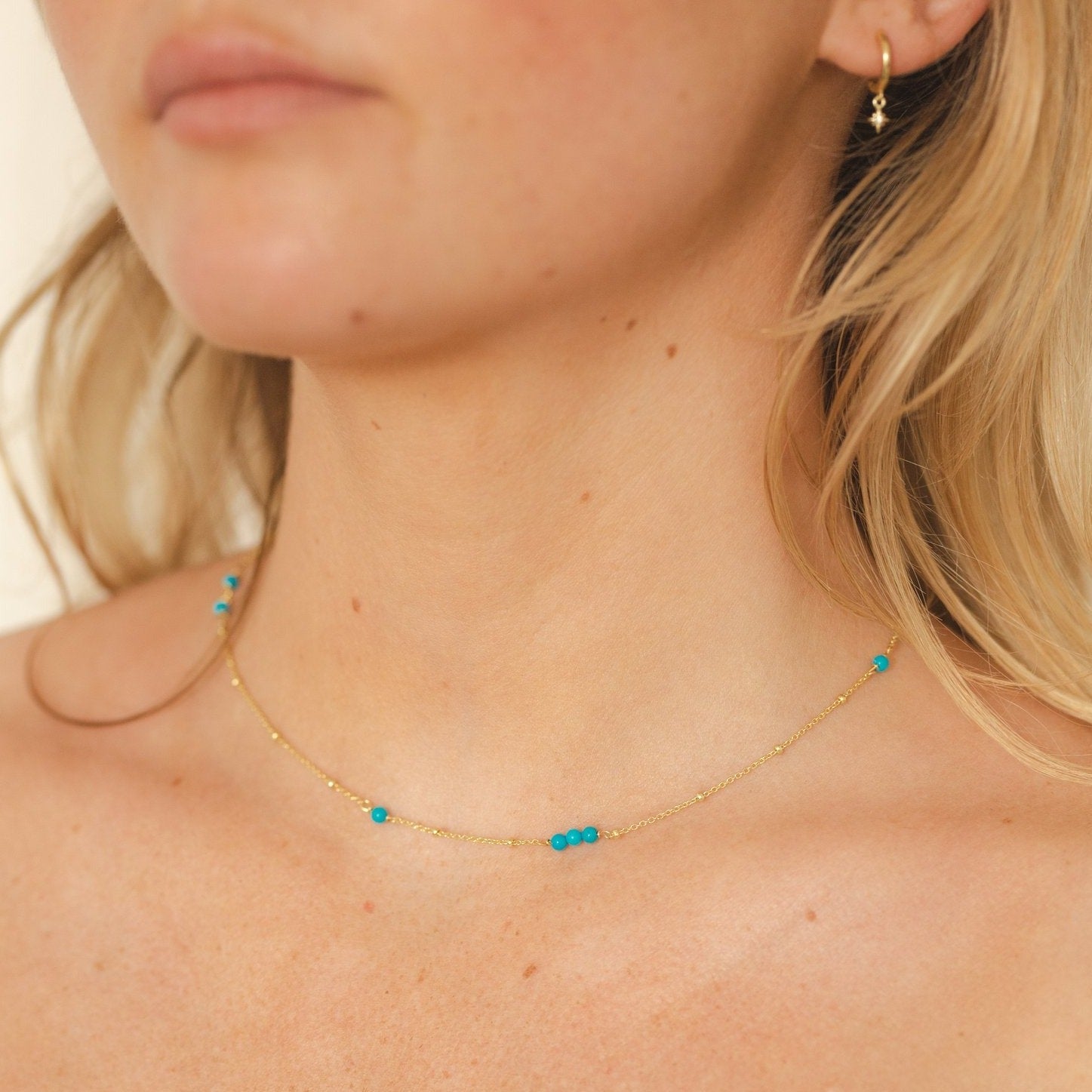 Maya Turquoise Balls Chain Necklace - P I C N I C 