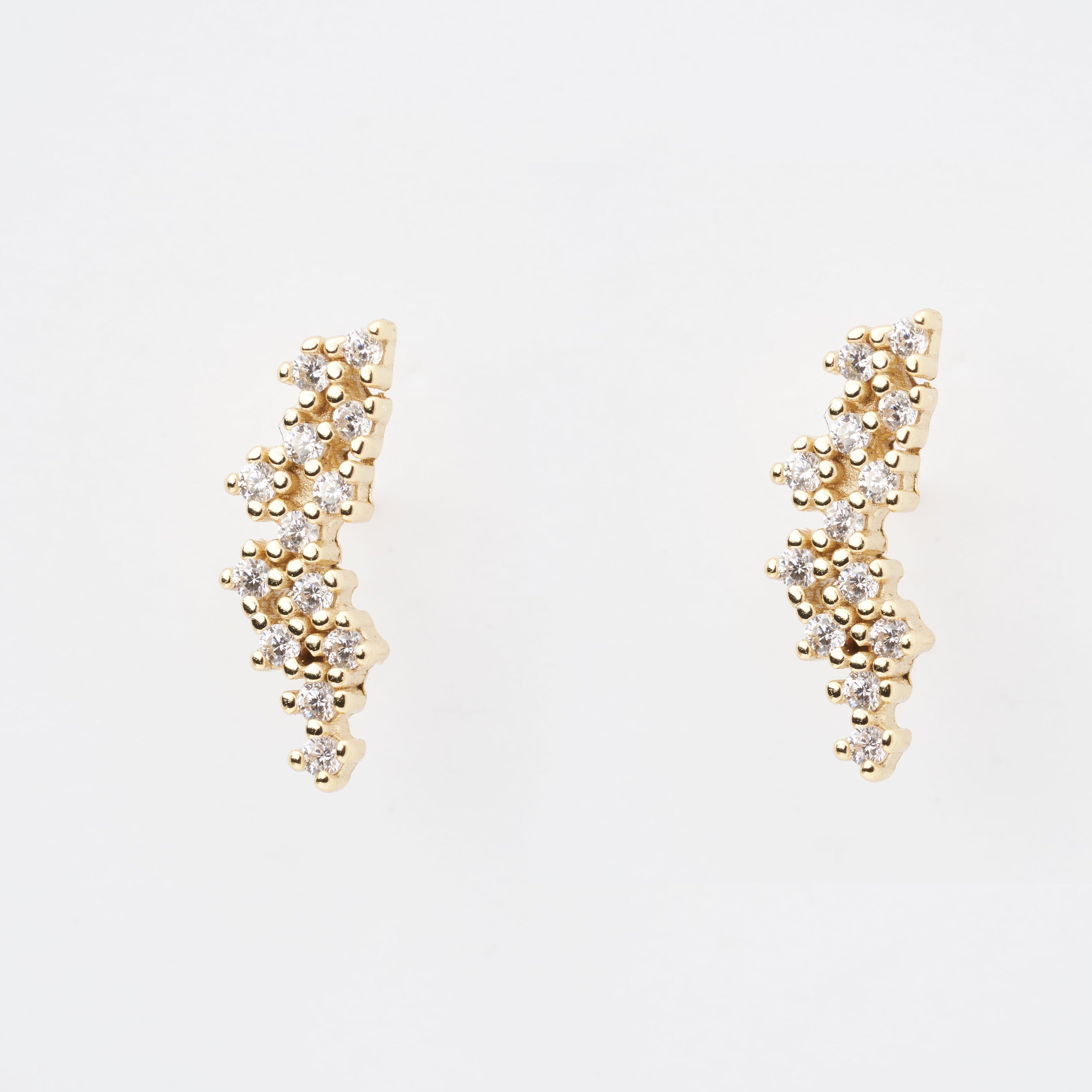Daphne Cluster CZ Gold Stud Earrings - P I C N I C 