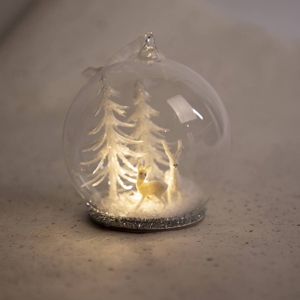 LED Glass Ball Snowglobe Ornament with LED Light - P I C N I C 