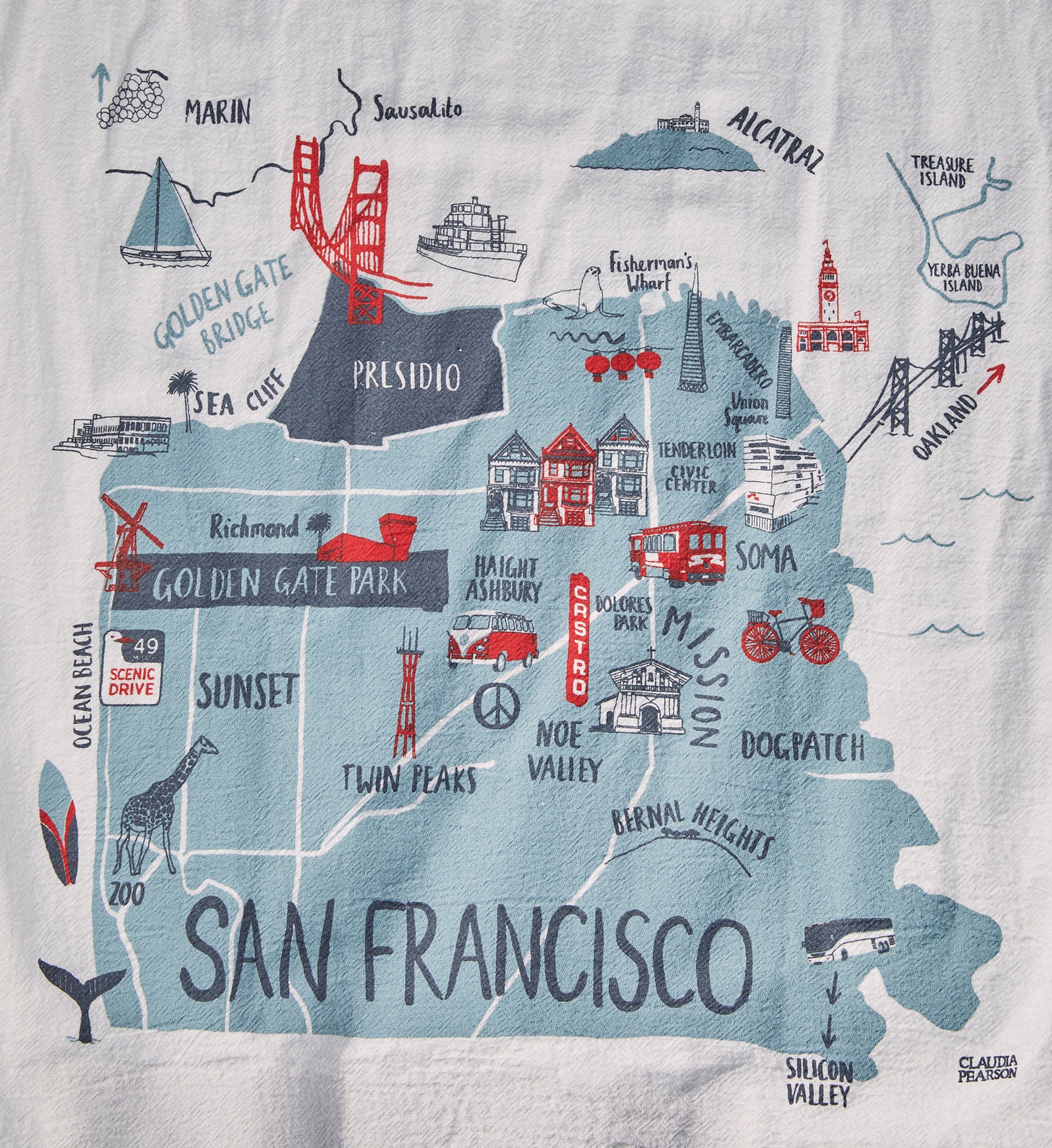 San Francisco Map Tea Towel - P I C N I C 